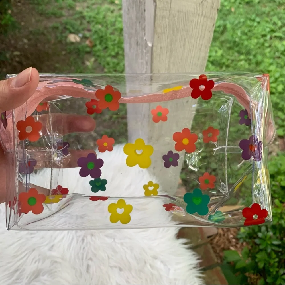 Flower Print Clear Makeup Bag